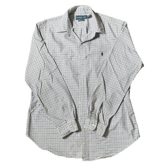 Polo Ralph Lauren White Striped Button Down Long Sleeve Shirt - Men’s Large - Picture 1 of 6